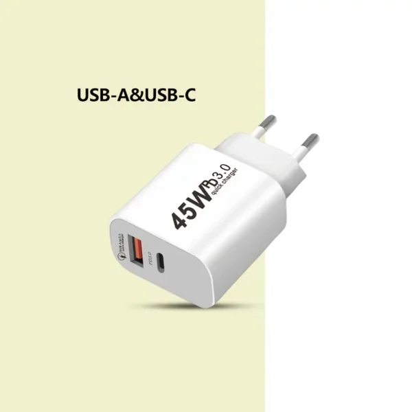 ⁦محول طاقة USB C من UKETO بمنفذين USB C + A بطول 3.3/6 أقدام مع كابل شحن سريع USB C إلى L لهواتف iPhone 16/14/13/12/11/6 Pro/15/15 Pro Max/Plus,i. Pad Pro/Air/Mini⁩ - الصورة ⁦2⁩