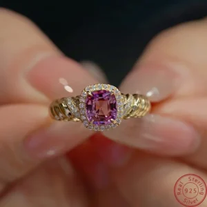 قطعة، زركون؛ فضة 925؛ خاتم أنيق عتيق بتصميم فريد للنساء