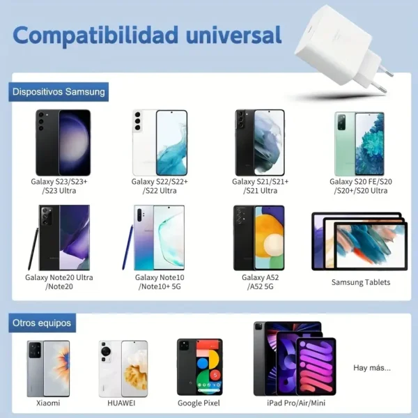 ⁦شاحن سريع بقوة 45 واط PD لهاتف سامسونج جالاكسي S24 S23 S22 الترا USB C كابل هاتف محمول من النوع C شحن عالي السرعة محول جداري⁩ - الصورة ⁦4⁩