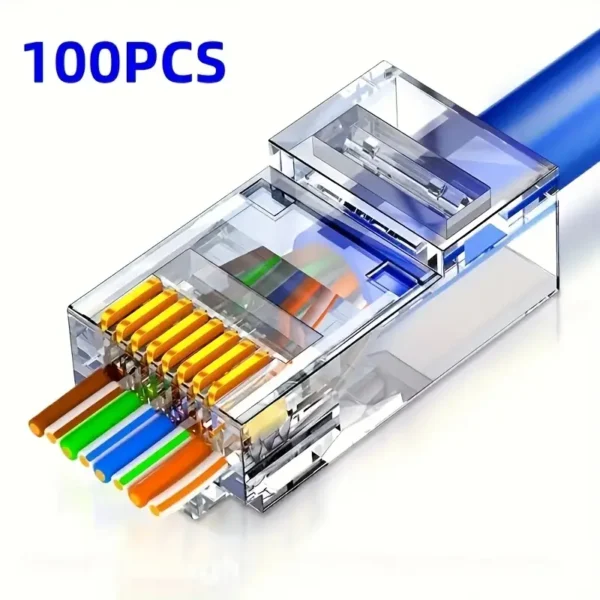 ⁦مجموعة من 100 من موصلات RJ45⁩ - الصورة ⁦4⁩