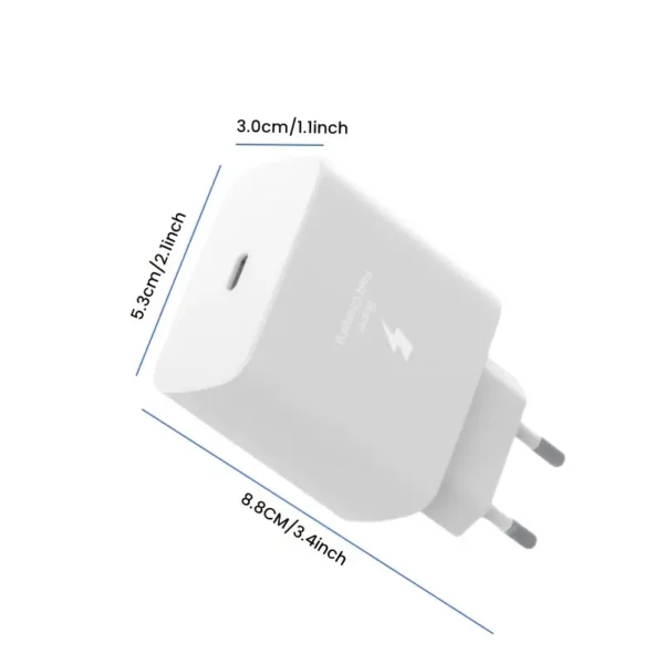 ⁦شاحن سريع بقوة 45 واط PD لهاتف سامسونج جالاكسي S24 S23 S22 الترا USB C كابل هاتف محمول من النوع C شحن عالي السرعة محول جداري⁩ - الصورة ⁦6⁩
