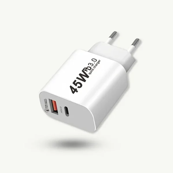 ⁦محول طاقة USB C من UKETO بمنفذين USB C + A بطول 3.3/6 أقدام مع كابل شحن سريع USB C إلى L لهواتف iPhone 16/14/13/12/11/6 Pro/15/15 Pro Max/Plus,i. Pad Pro/Air/Mini⁩ - الصورة ⁦5⁩