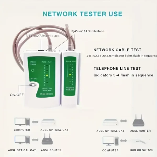 ⁦مجموعة أدوات إصلاح شبكة LAN مع جهاز اختبار RJ45⁩ - الصورة ⁦2⁩
