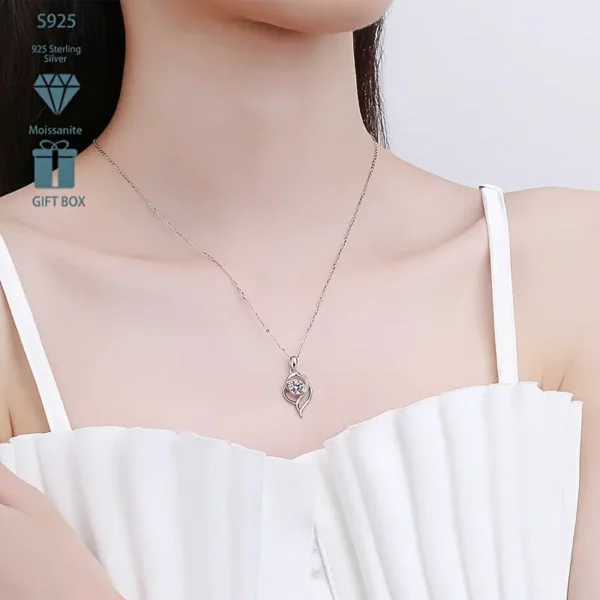 ⁦طقم مجوهرات قلب من تانسيز مويسانيت، فضة إسترلينية S925⁩ - الصورة ⁦4⁩