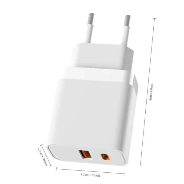 ⁦شاحن سريع لهاتف iPhone 16/16 Pro/16 Pro Max/16 Plus/15 Pro/15 Pro Max/15 Plus، بقوة 20 واط من شاحن USB C، وكابل USB C بطول 2 متر، وشاحن PD3.0 USB لهاتف iPhone⁩ - الصورة ⁦4⁩