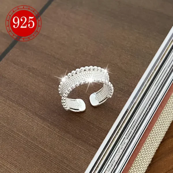 ⁦خاتم فضة 925 مضاد للحساسية⁩ - الصورة ⁦7⁩
